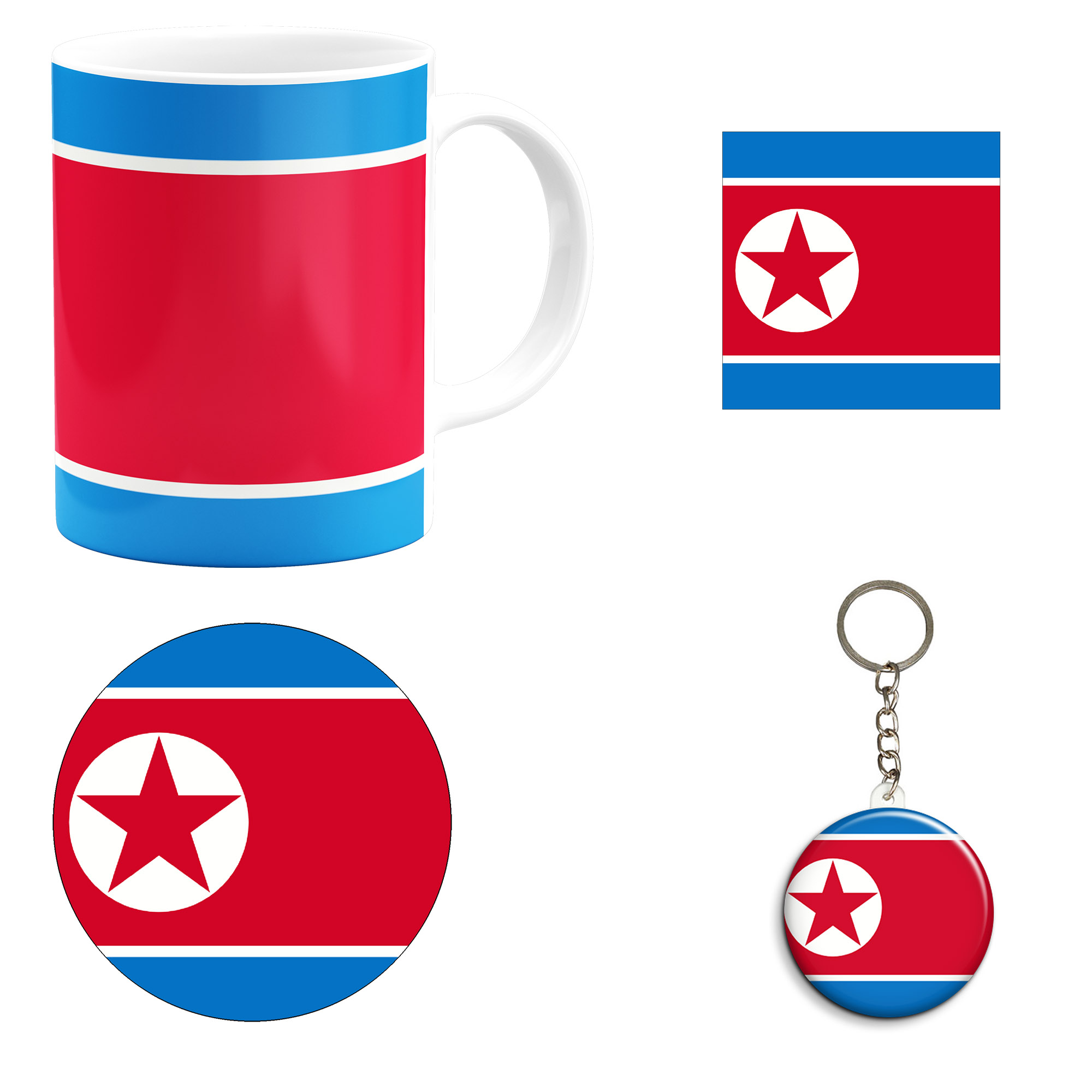ست هدیه ماگ طرح پرچم کره شمالی مدل North Korea کد M1