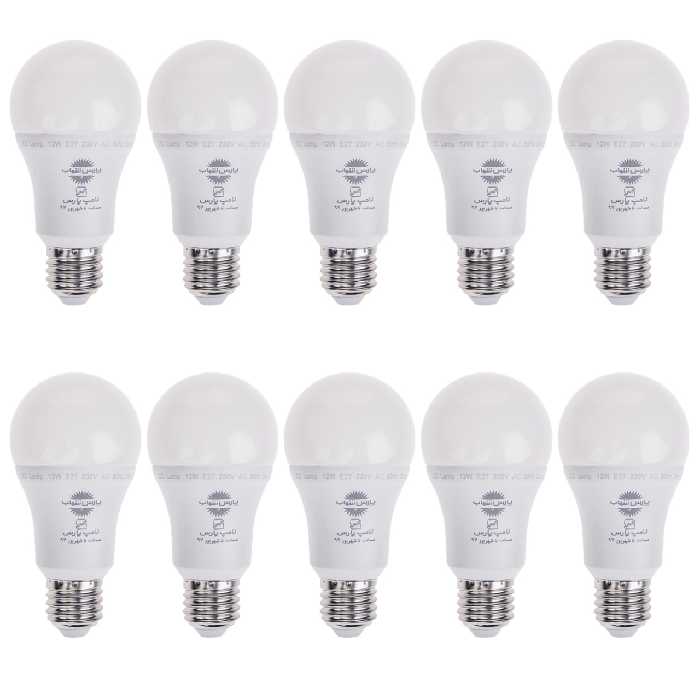 لامپ ال ای دی 12 وات پارس شهاب پایه E27 بسته 10 عددی