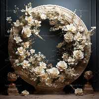 بک دراپ عکاسی حلقه گلهای سفید رنگ | گرافیک با طعم تربچه