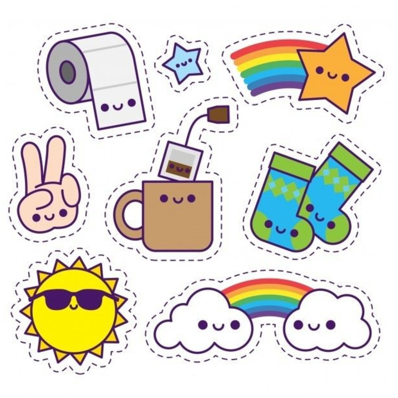 استیکر لپ تاپ و موبایل طرح فانتزی کد 111 مجموعه 8 عددی