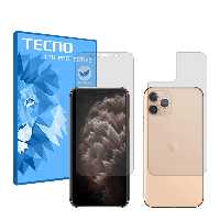گلس صفحه نمایش و پشت گوشی اپل iPhone 11 Pro Max مدل هیدروژلی شفاف برند تکنو کد SS