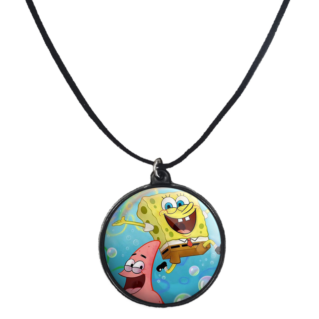 گردنبند پرمانه طرح باب اسفنجی کد pmb.5041 مدل دو طرفه