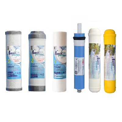 فیلتر دستگاه تصفیه کننده آب آکوا پیورست مدل RO-NEW06 مجموعه 5 عددی به همراه فیلتر ممبران فیلمتک کد 75-1812