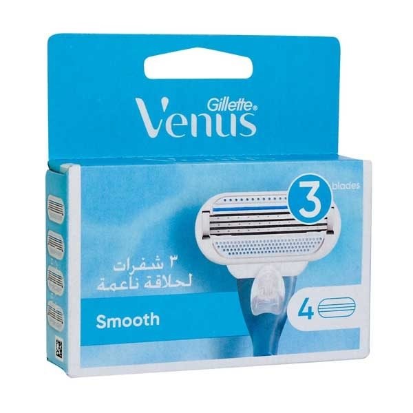 تیغ یدک ونوس 3 تیغه ژیلت 4 عددی مدل (Smooth)