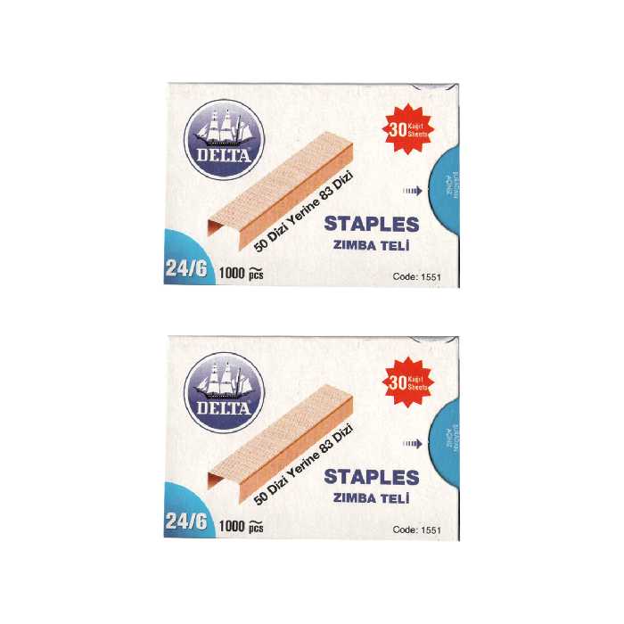 سوزن منگنه دلتا کد ۰۲۴ سایز 24/6 بسته 2 عددی