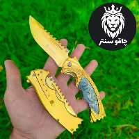 چاقو جیبی چاقو طلایی طرح گرگ برونینگ 