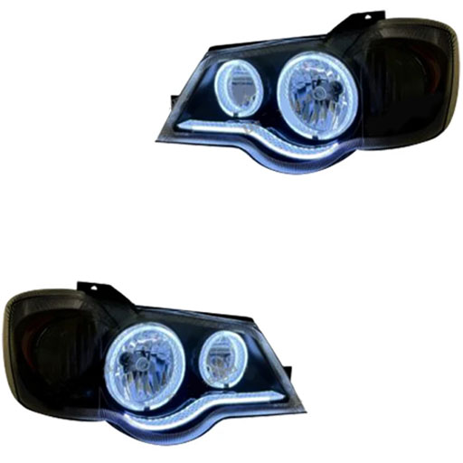 خرید چراغ جلو اسپرت پراید 132 جمع ساز مدل 3D-PLUS سفید داخل مشکی دو عددی | اتوموبی