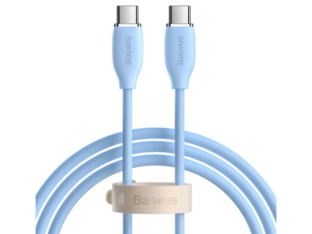 کابل تایپسی به تایپسی ژلهای فستشارژ 12 متری بیسوس Baseus CAGD030001 Jelly Liquid Silica Gel Type-C to Type-C Fast Charging Data Cable 100W 12m