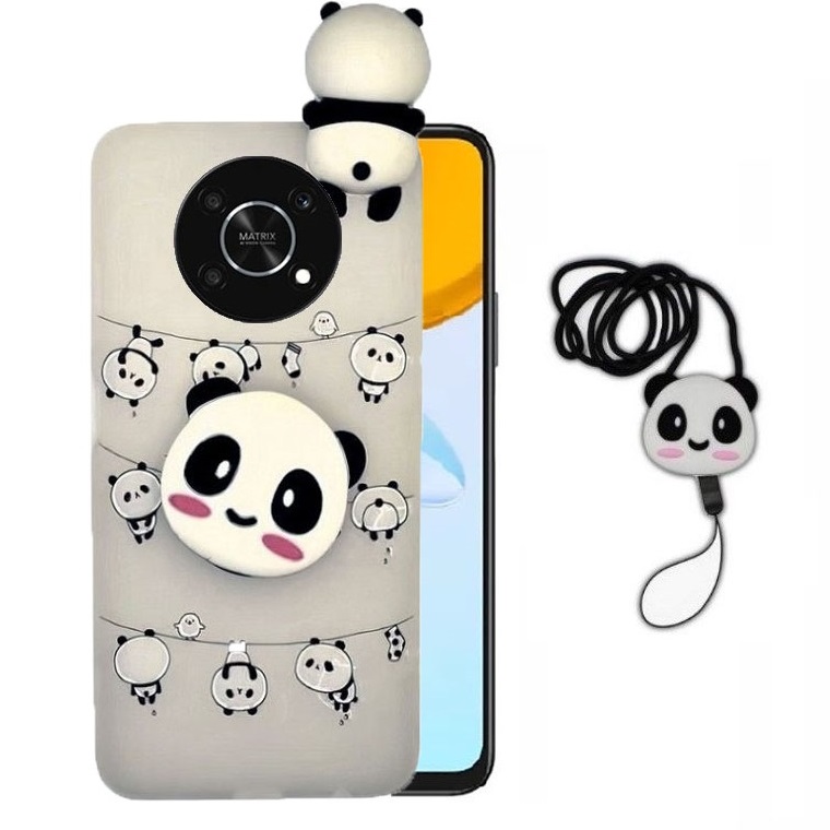 کاور طرح پاندا مدل P20 مناسب برای گوشی موبایل آنر X9 به همراه بند آویز گردنی و پایه نگهدارنده