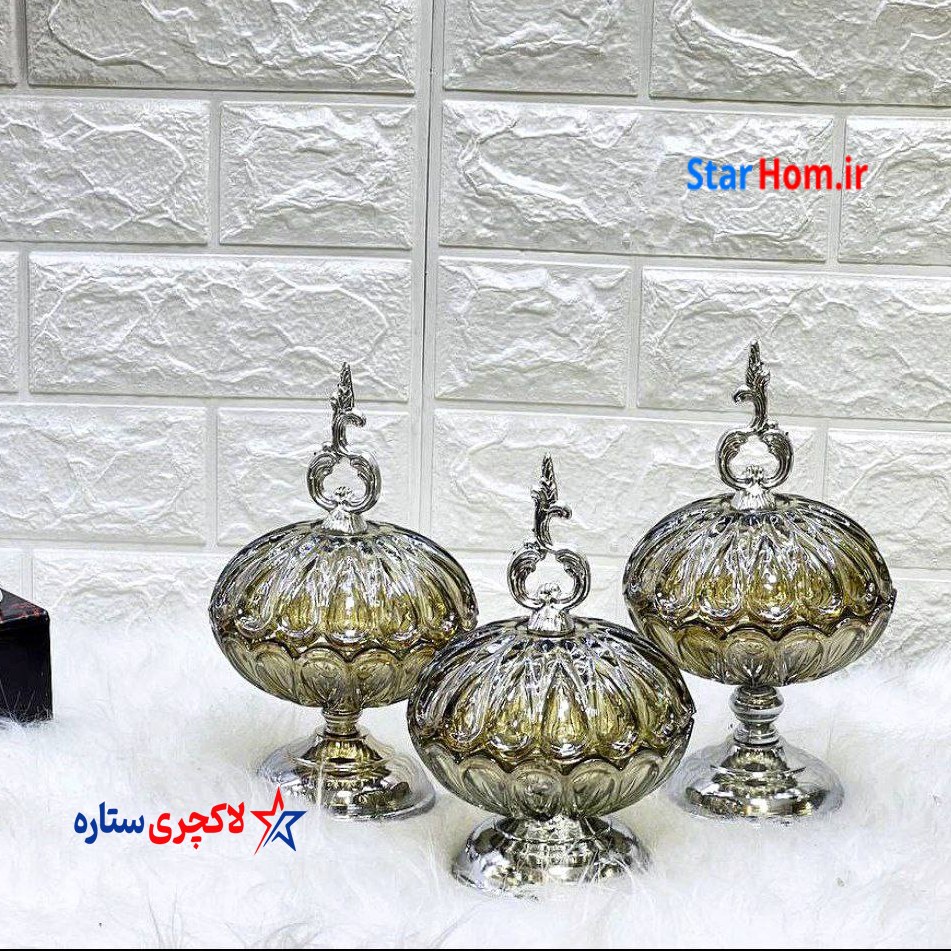بانکه کندی نقل خوری 3سایز سیلور