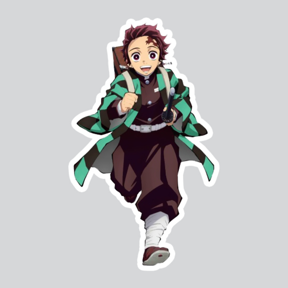 استیکر لپ تاپ پیکسل میکسل مدل انیمه شیطان کش تانجیرو حرکت