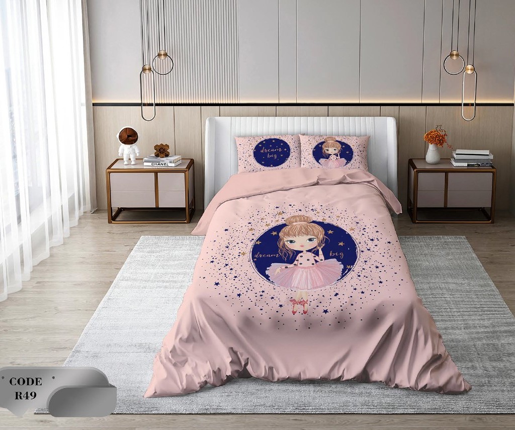 سرویس روتختی 1 نفره 4 تکه ابعاد 165 ×235 کشدار ضد حساسیت و عرق کد R49 | ست خواب و ست روتختی