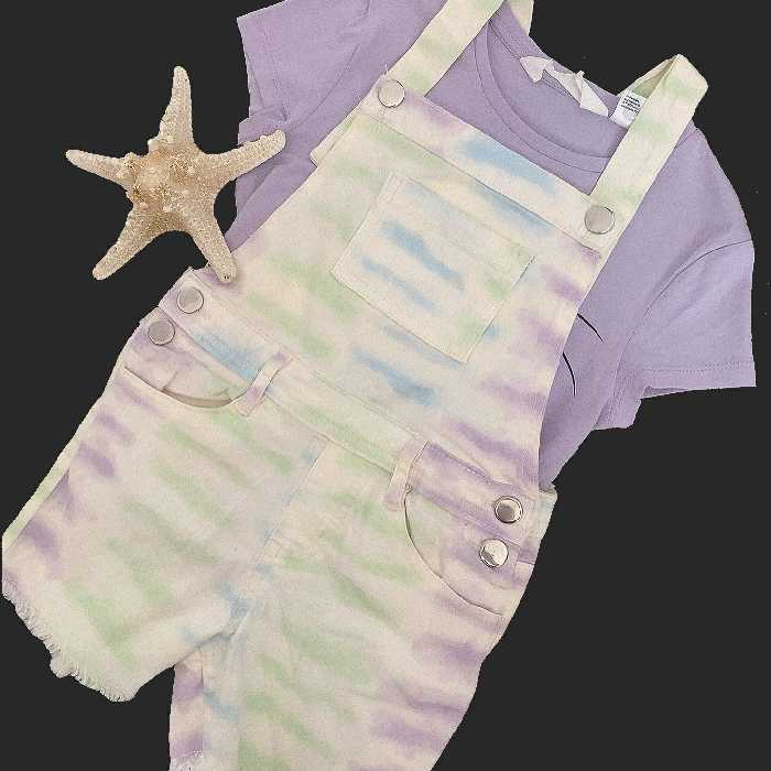 بیلر شورتکی ، شلوار پیشبندی شورتکی سایز 3 و 4 سال 