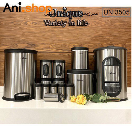 سرویس 14 پارچه جا ادویه استیل مدل UN-3505 کد 216