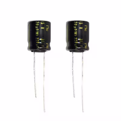 خازن الکترولیت 220 میکروفاراد مدل 35v کد G761 بسته دو عددی