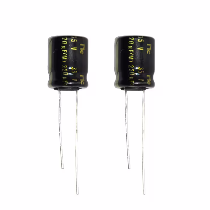 خازن الکترولیت 220 میکروفاراد مدل 35v کد G761 بسته دو عددی