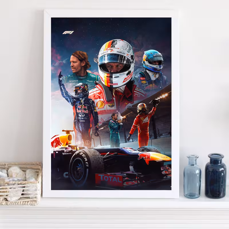 تابلو مدل فرمول یک سباستین وتل Vettel کد LA-F1G1021