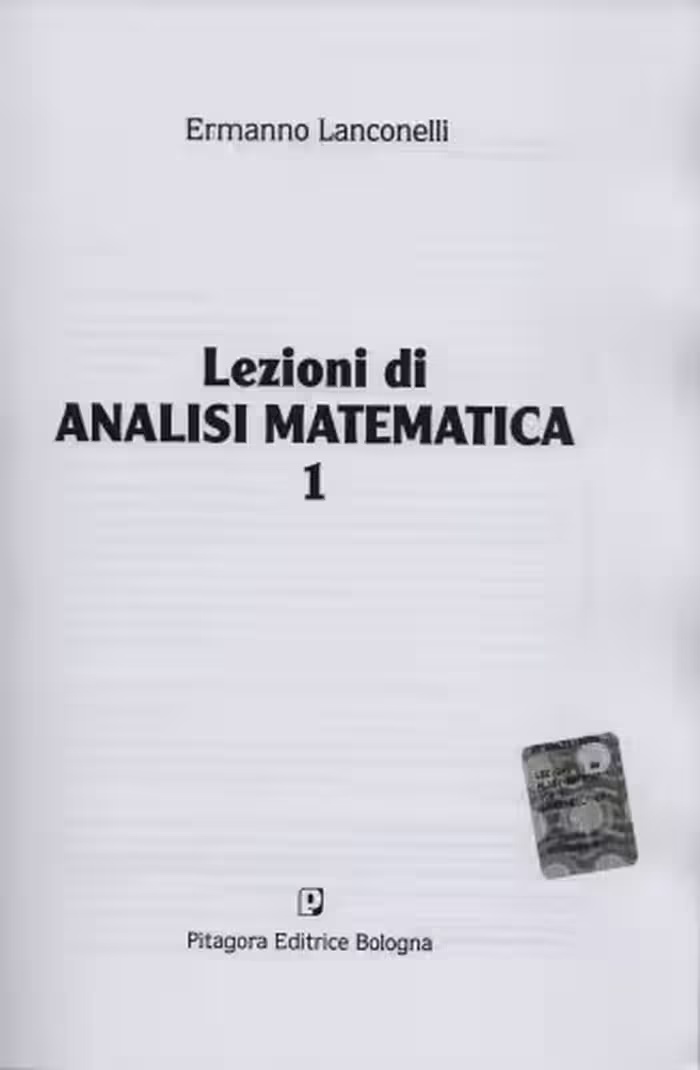 خرید و دانلود نسخه کامل کتاب Lezioni di Analisi Matematica 1