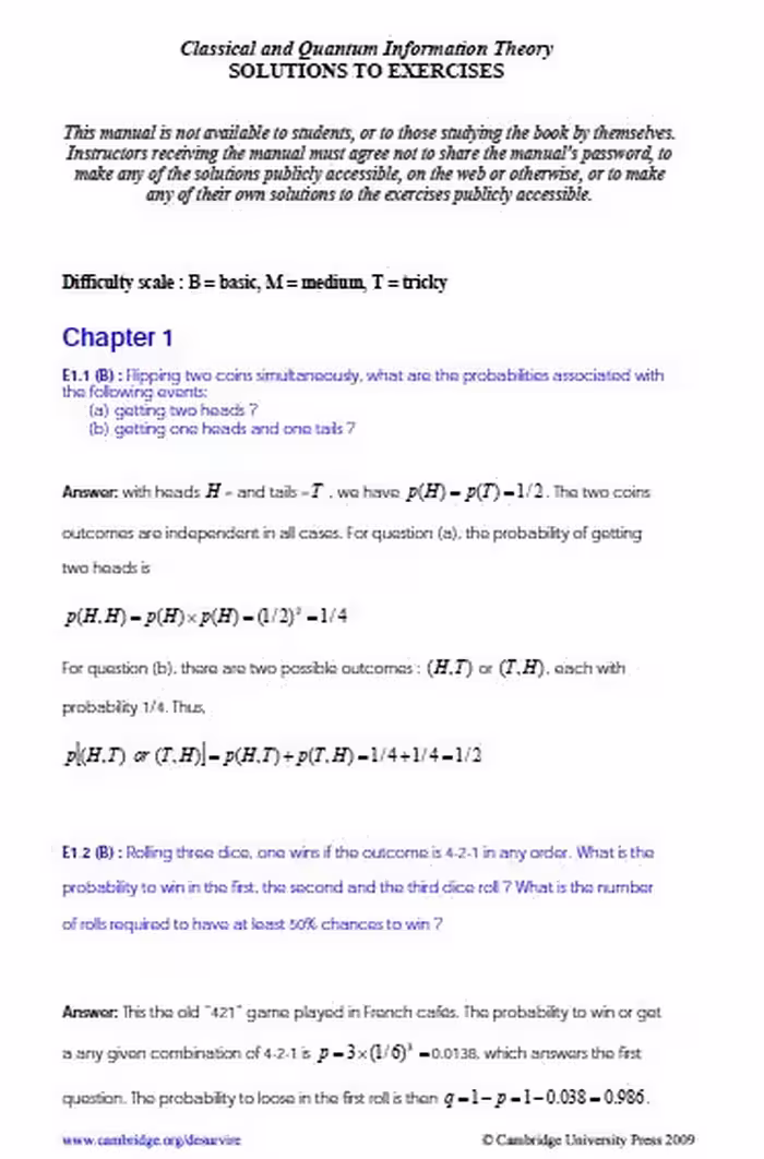 خرید و دانلود نسخه کامل کتاب [Soultion Manual] Classical and Quantum Information Theory An Introduction for the Telecom Scientist - Pdf