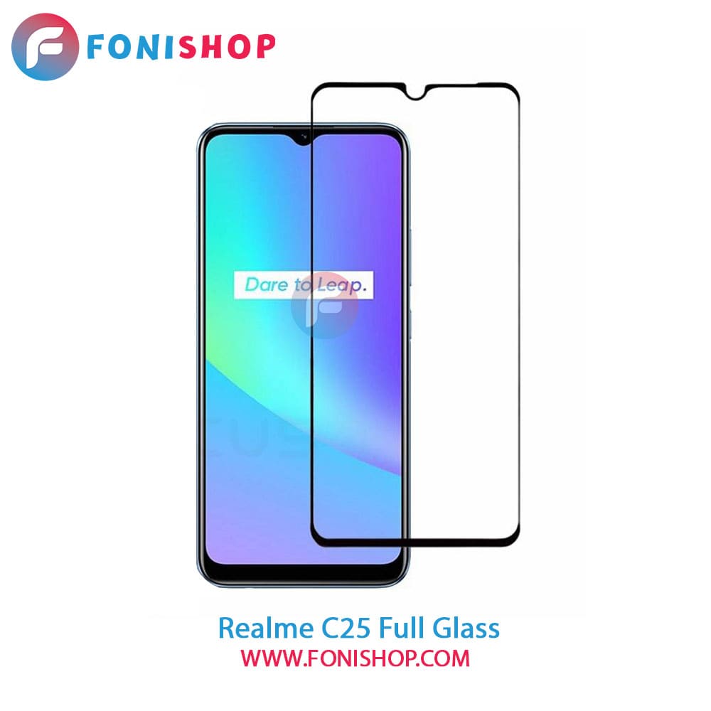 گلس فول تمام صفحه ریلمی Realme C25