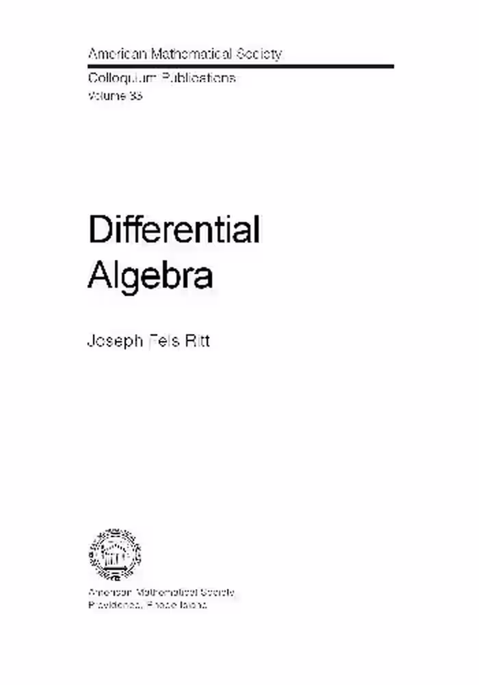 خرید و دانلود نسخه کامل کتاب Differential Algebra Ritt
