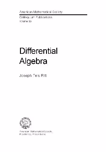 خرید و دانلود نسخه کامل کتاب Differential Algebra Ritt
