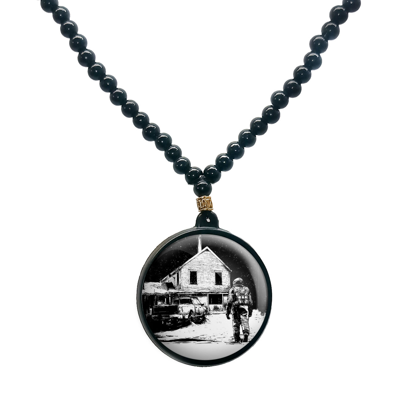 گردنبند پرمانه طرح Interstellar کد pmd.24256 مدل دو طرفه