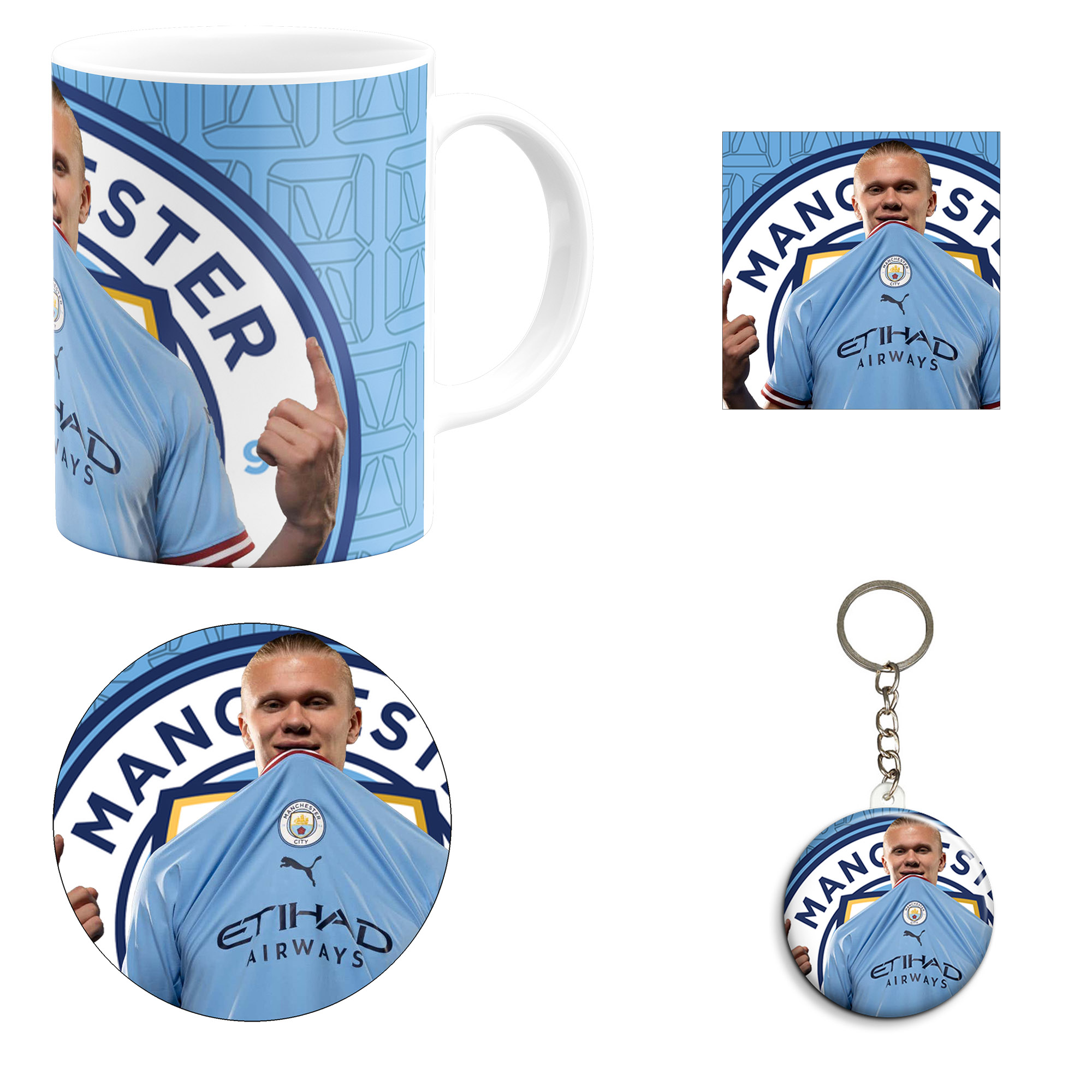 ست هدیه ماگ مدل هالند طرح Haalland کد M7