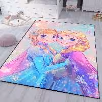 فرش چاپی طرح نقاشی کودکانه السا و آنا HQ-3313