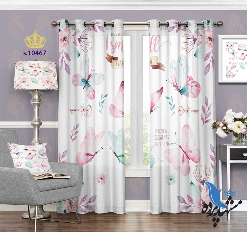 پرده پانچ کودکانه طرح پروانه S10467