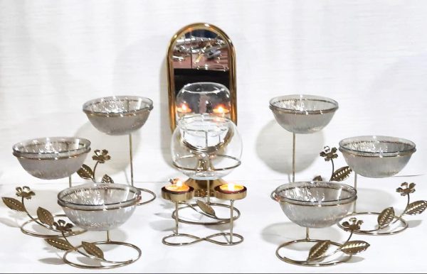 هفت سین مدل  کاسه برگ  نقره ای 1404