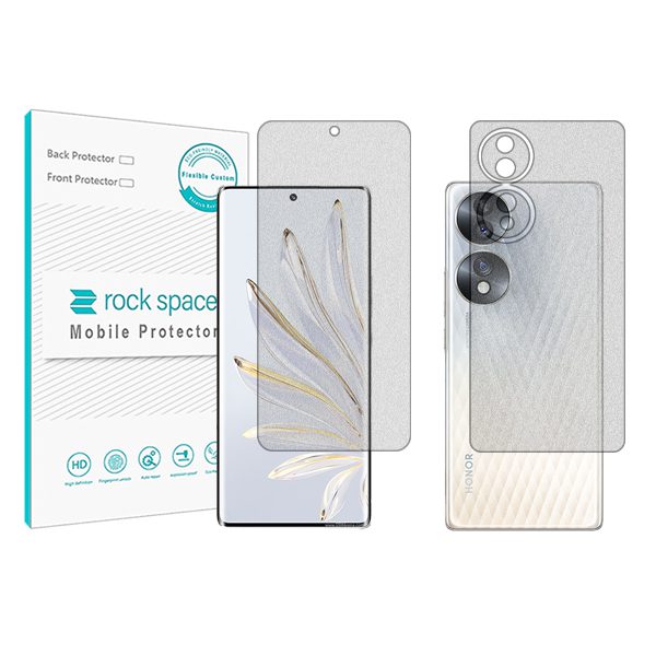 گلس صفحه نمایش و پشت گوشی آنر 70 مدل نانو هیدروژل مات برند راک اسپیس کد 21470S-21472S