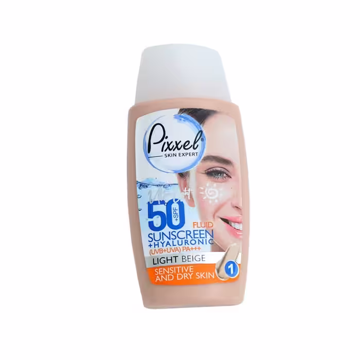 ضدآفتاب بژ روشن spf50 پیکسل ( کامان ) پوست خشک تا نرمال 90716