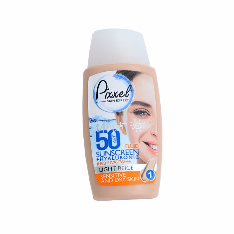 ضدآفتاب بژ روشن spf50 پیکسل ( کامان ) پوست خشک تا نرمال 90716