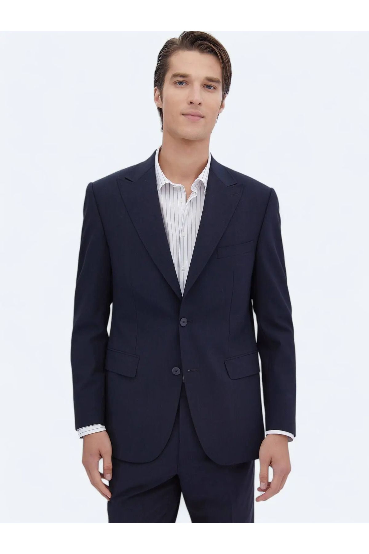 کت وشلوار آبی مردانه و شلوار مخلوط پشمی میکرو مدرن سرمه‌ای Kip