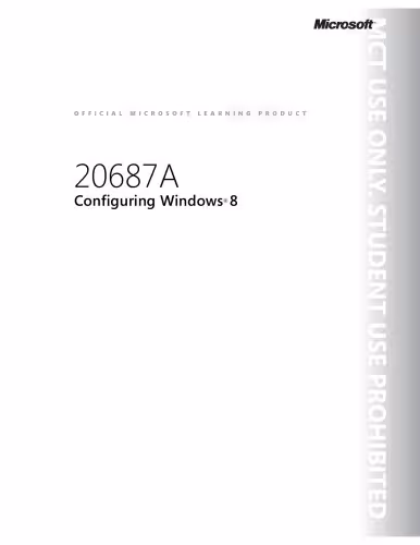 خرید و دانلود نسخه کامل کتاب 20687A Configuring Windows 8 Setup Guide, Trainer Handbook