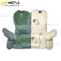 سرویس حوله عروس و داماد 10تکه گلدوزی سه بعدی برند NARMILA