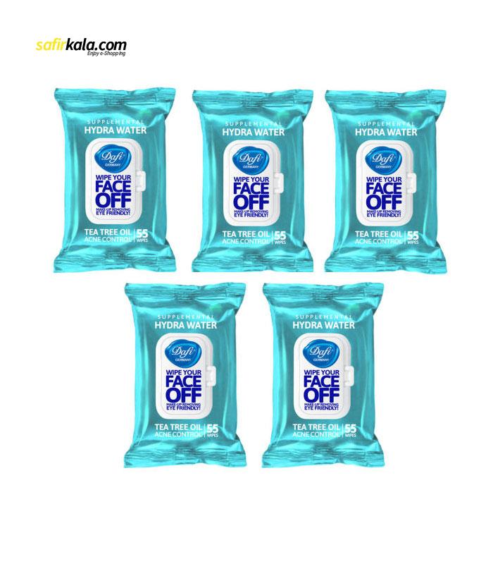 دستمال مرطوب دافی مدل HYDRA WATER مجموعه 5 عددی