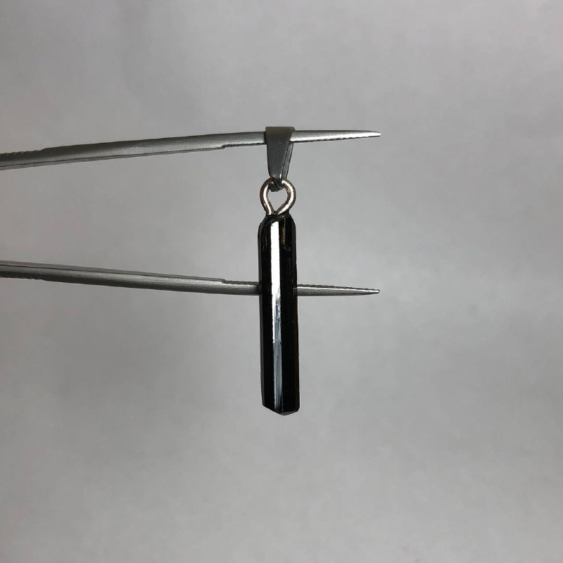 گردنی آویز بلک تورمالین راف طبیعی اصل 240505