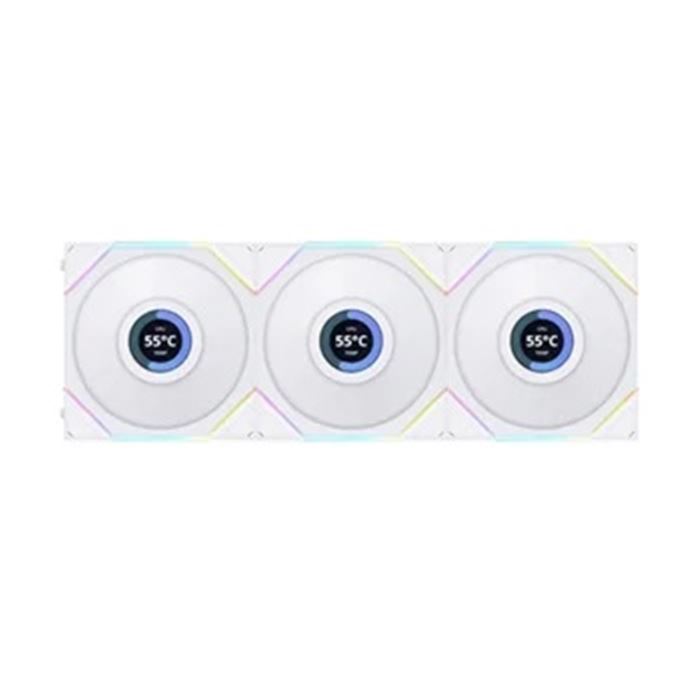 فن کیس لیان لی سفید مدل Uni Fan TL LCD Reverse Blade 120 RGB (3 عددی)