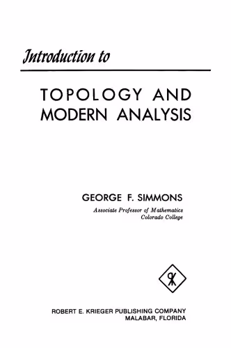 خرید و دانلود نسخه کامل کتاب Introduction to Topology and Modern Analysis