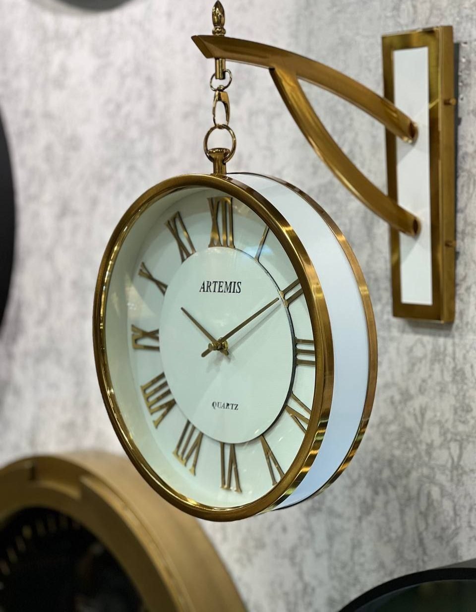 ساعت دیواری آرتمیس کد 30280 Gold White طلایی سفید