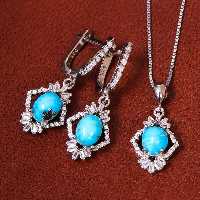 نیم ست فیروزه زنانه کد 18123 - جواهری مشاهیر