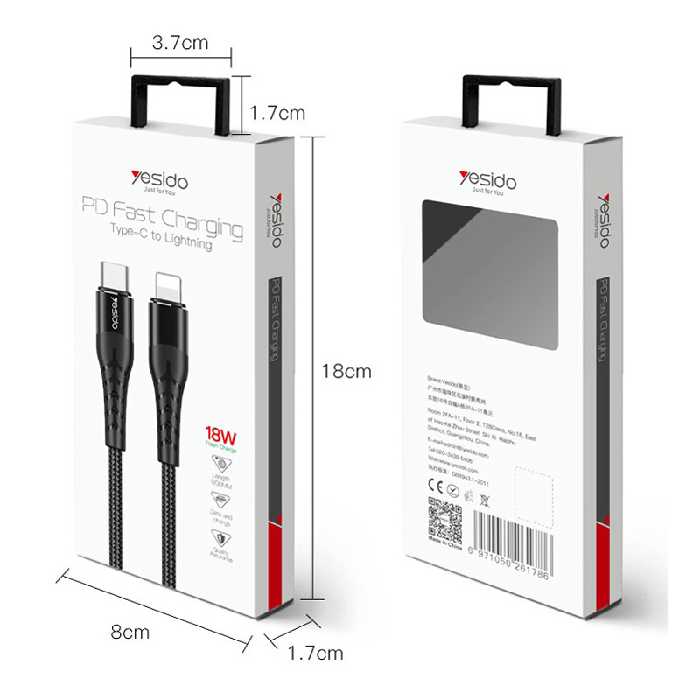 کابل USB-C به لایتنینگ یسیدو مدل CA-48 طول 1.2 متر