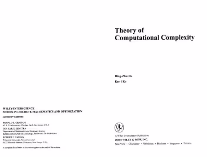 خرید و دانلود نسخه کامل کتاب Theory of computational complexity