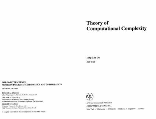 خرید و دانلود نسخه کامل کتاب Theory of computational complexity