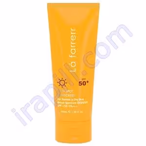 کرم ضد آفتاب و ضد لک بی رنگ مخصوص پوستهای خشک و معمولی  SPF 50 لافارر 40 میلی لیتر