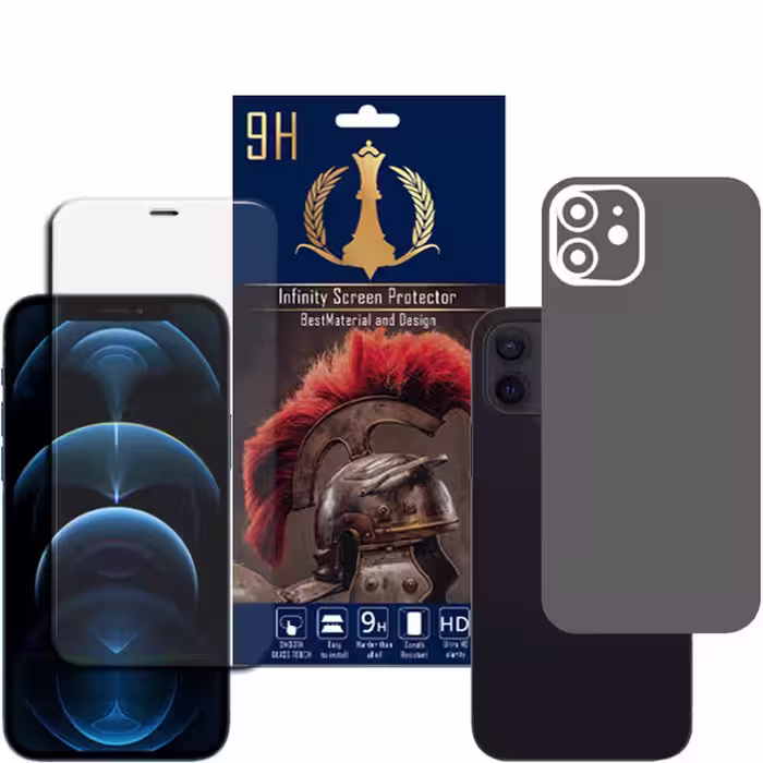 برچسب پوششی اینفینیتی مدل PR MAX مناسب برای گوشی موبایل اپل iPhone 12 به همراه محافظ صفحه نمایش