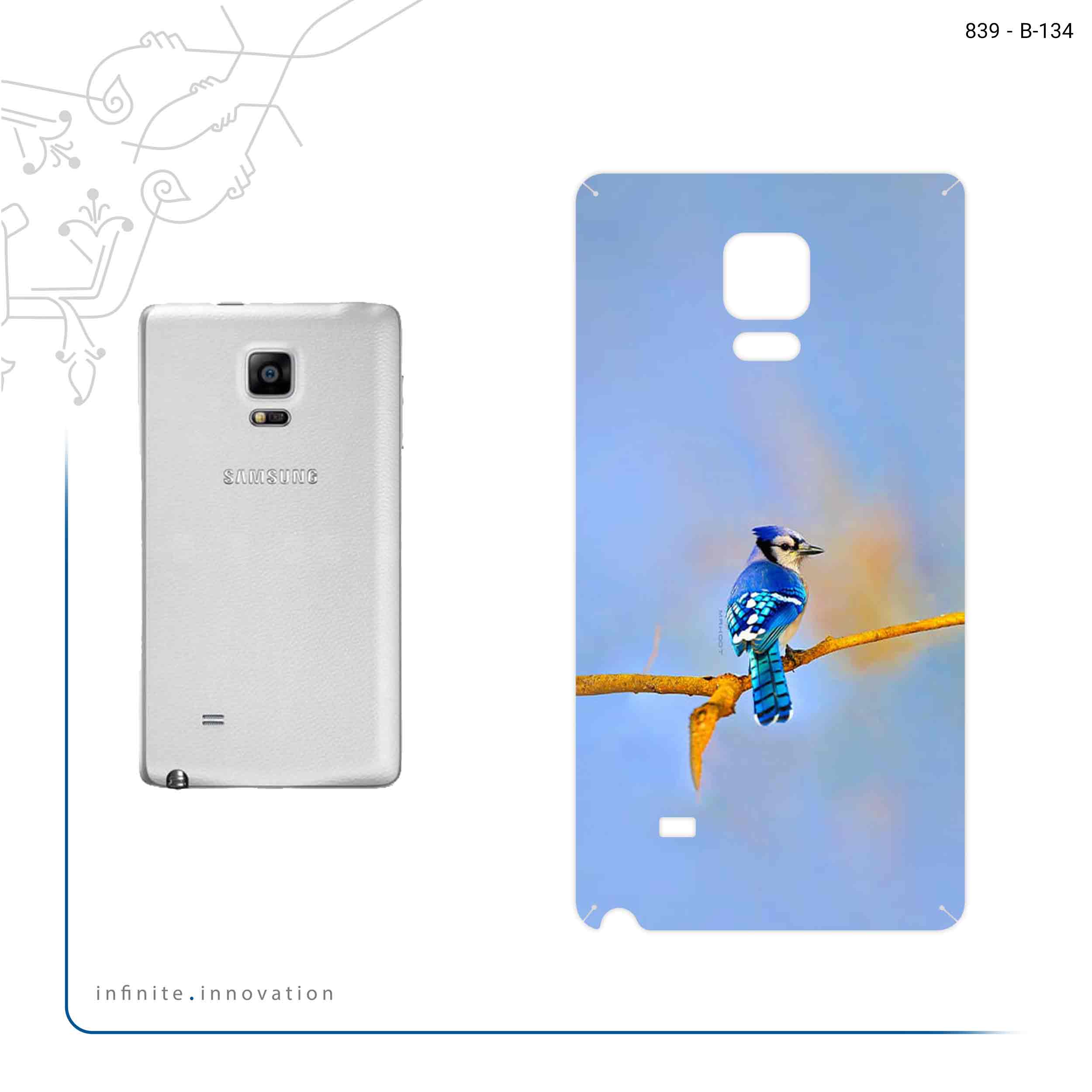 برچسب پوششی ماهوت مدل Cyanocitta cristata مناسب برای گوشی موبایل سامسونگ Galaxy Note Edge