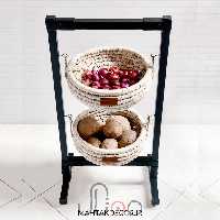 سبد سیب زمینی و پیاز پایه مشکی